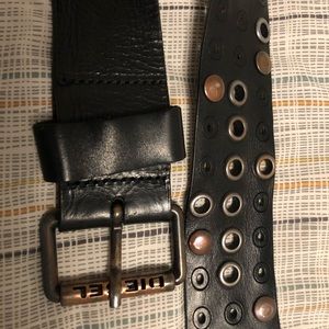 Men’s Diesel Serie C Black Leather Belt